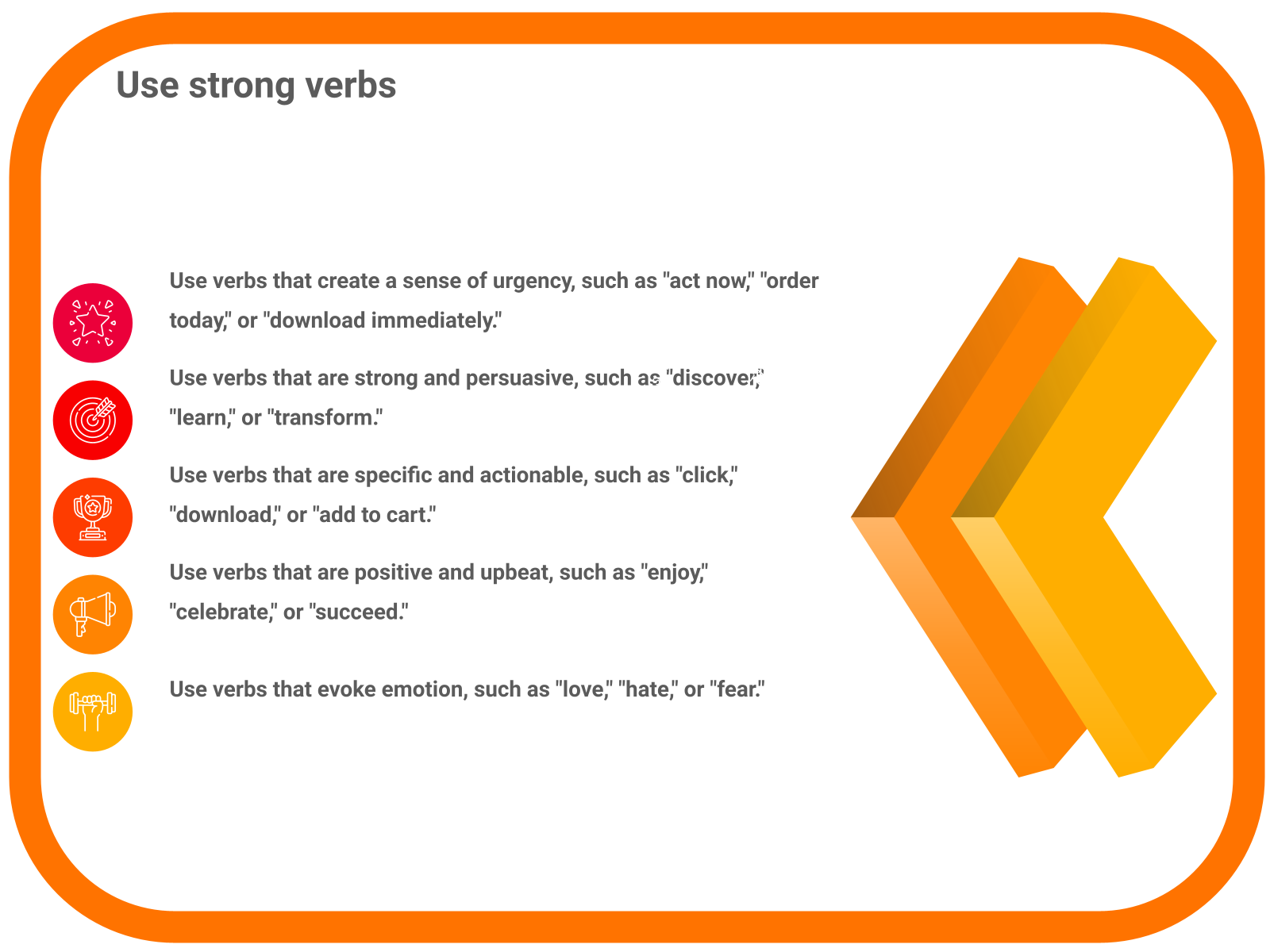 Use strong verbs